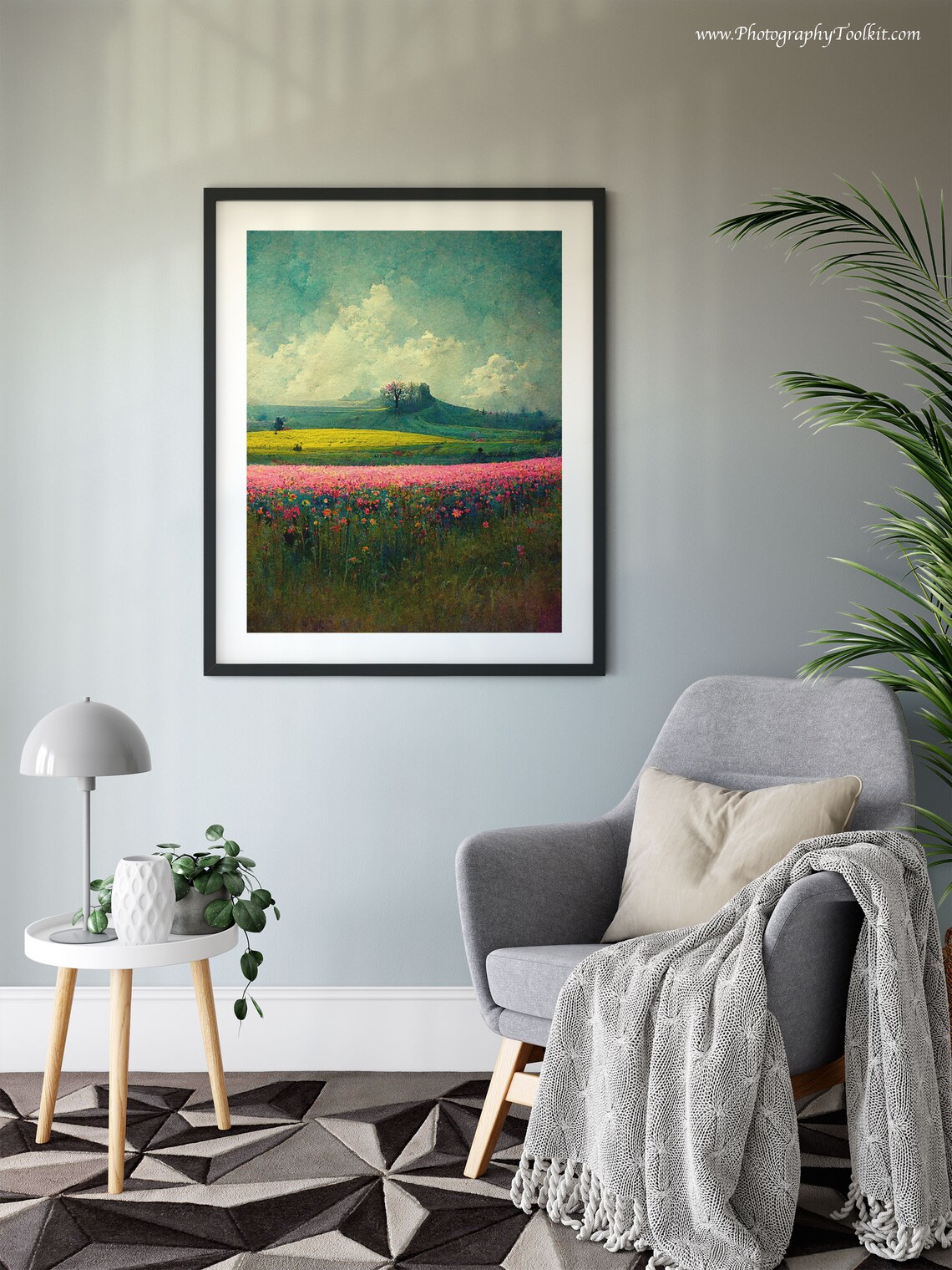 Spring Meadow Painting Vintage Landscape Art Print - Image 6