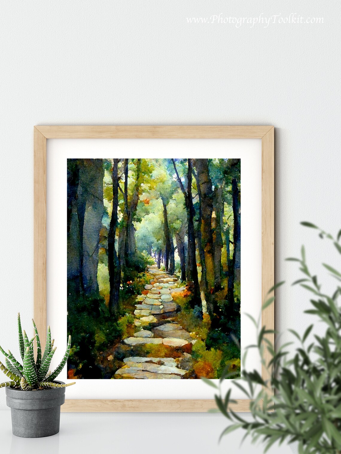 Forest Path Watercolor Art Print, Sycamore Path - Image 5