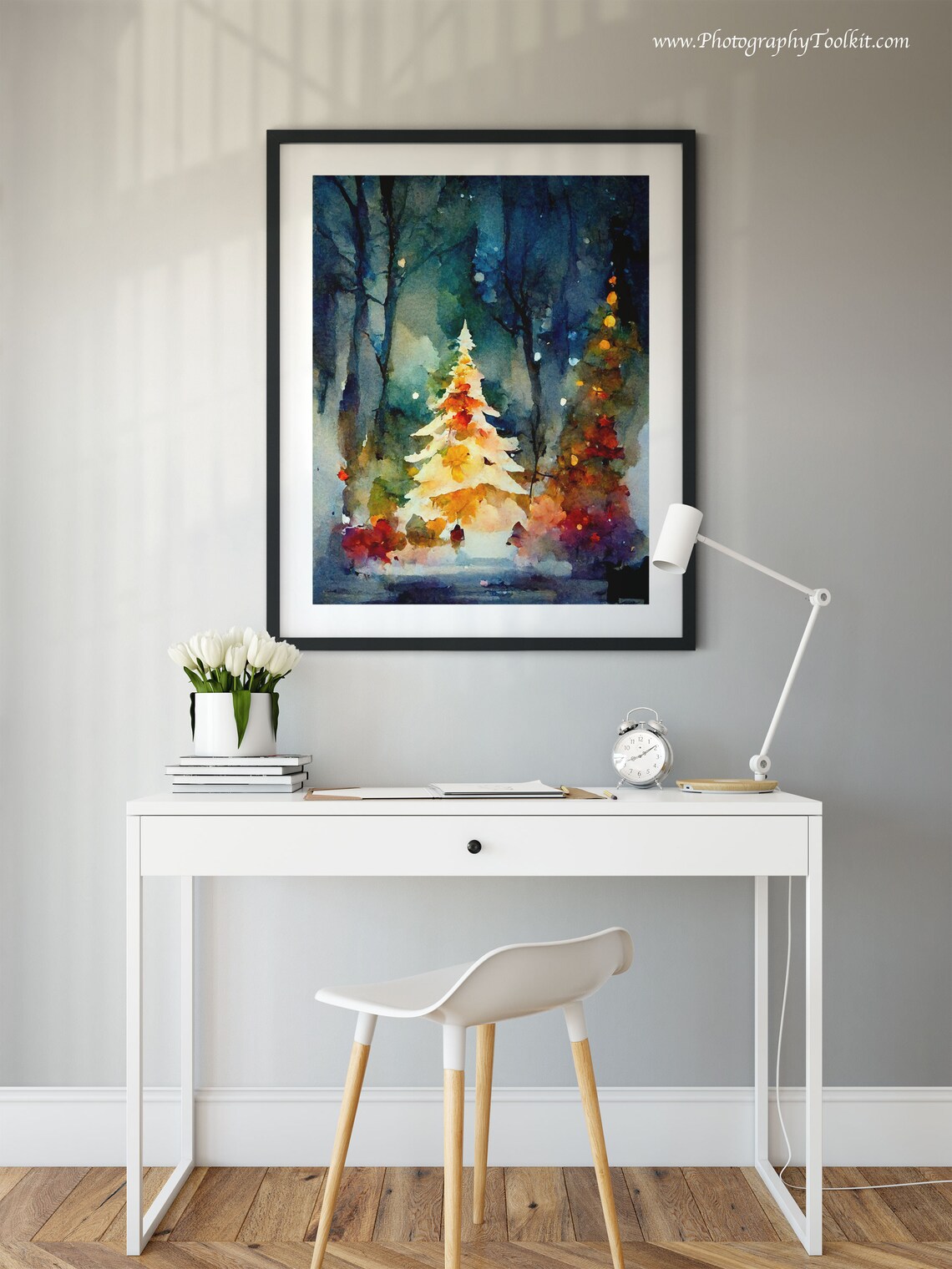 Christmas Trees Art Print, Holiday Watercolor Painting - Image 5
