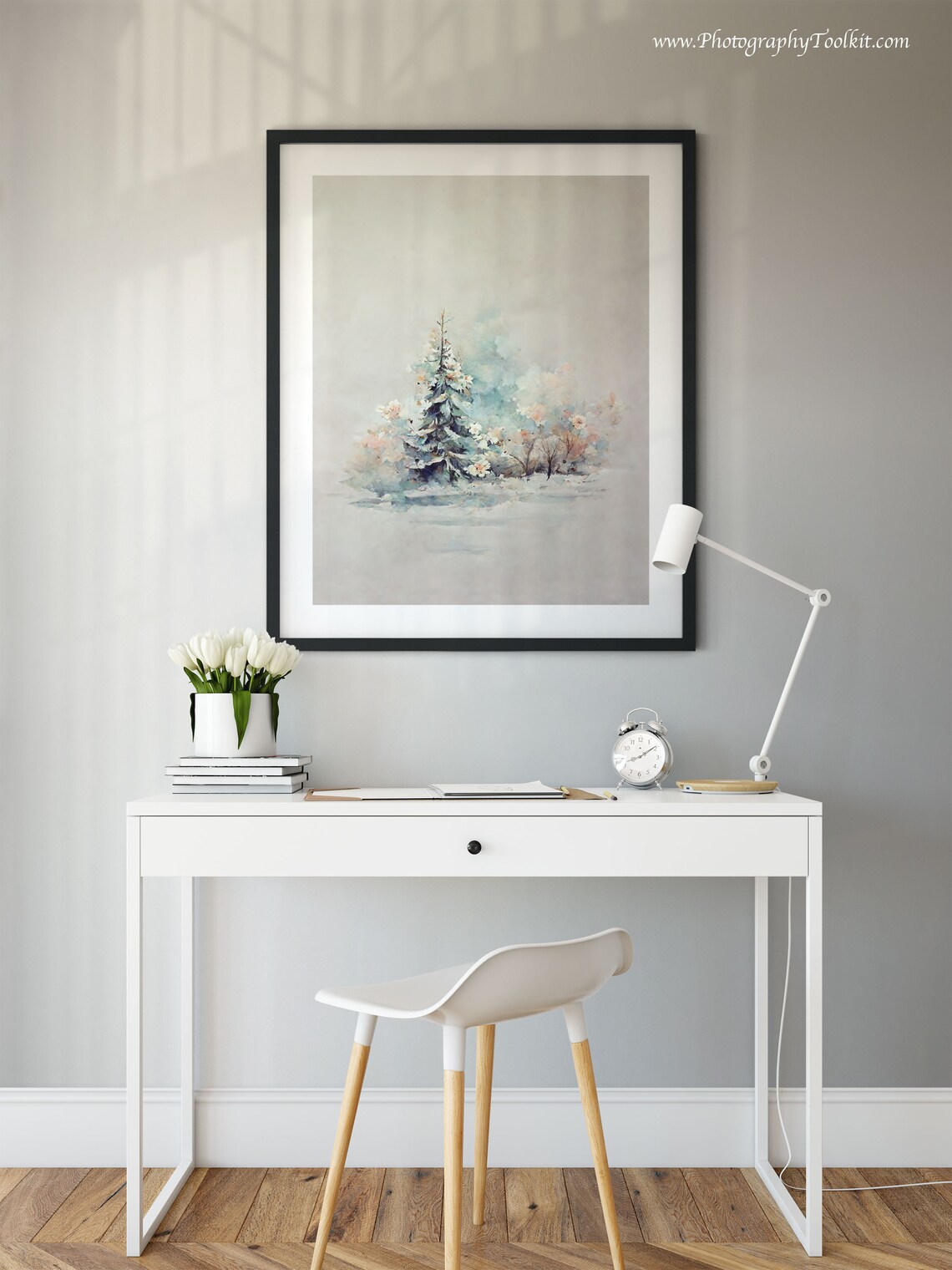 Watercolor Winter Landscape Forest Art Print - Image 6