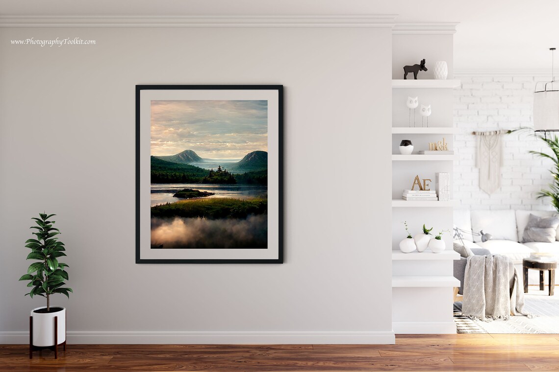 Acadia National Park Misty Coastline Dawn Reflections Maine Landscape Print - Image 4