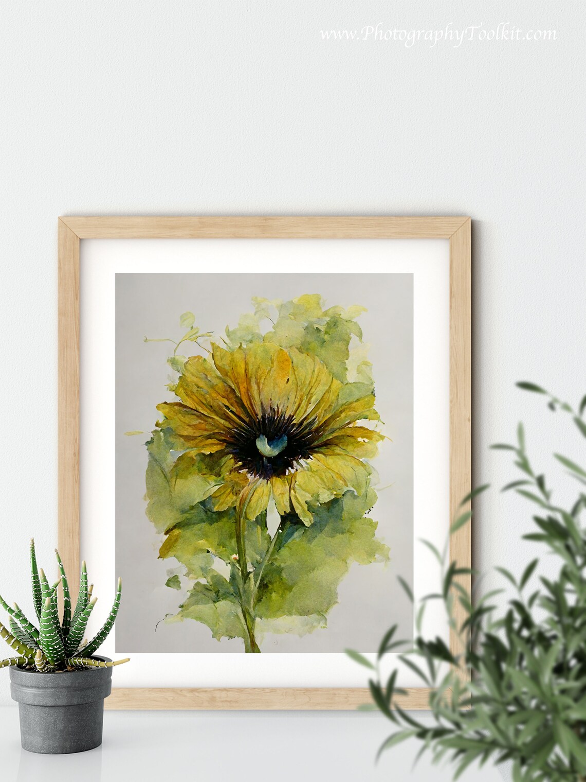 Sunflower Botanical Watercolor Flower Art Print - Image 5