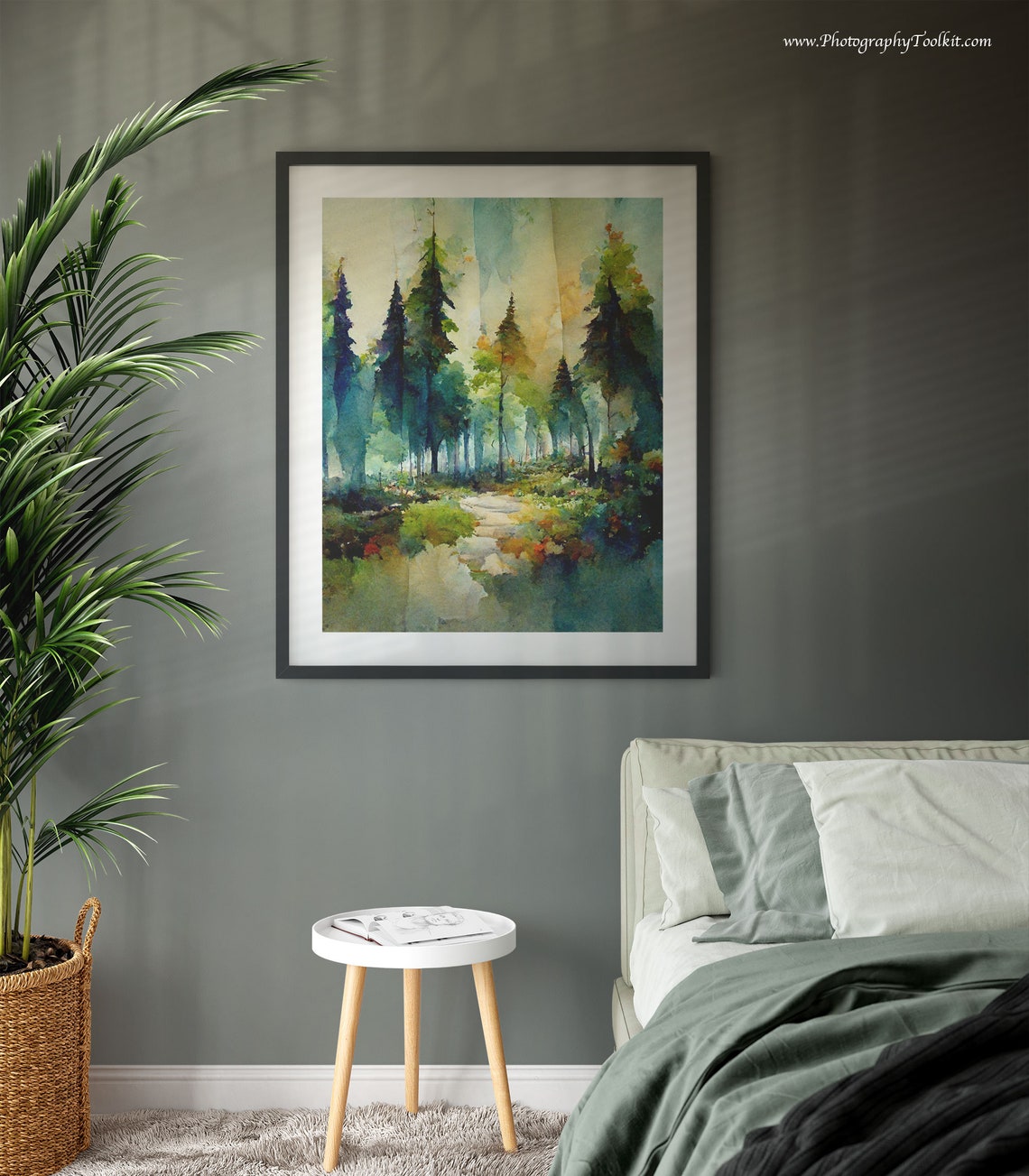 Forest Print Landscape Art Print Forest Art Print Forest Oil Painting Colorful Nature Art Woodland Art Nature Art Colorful Trees - Image 3