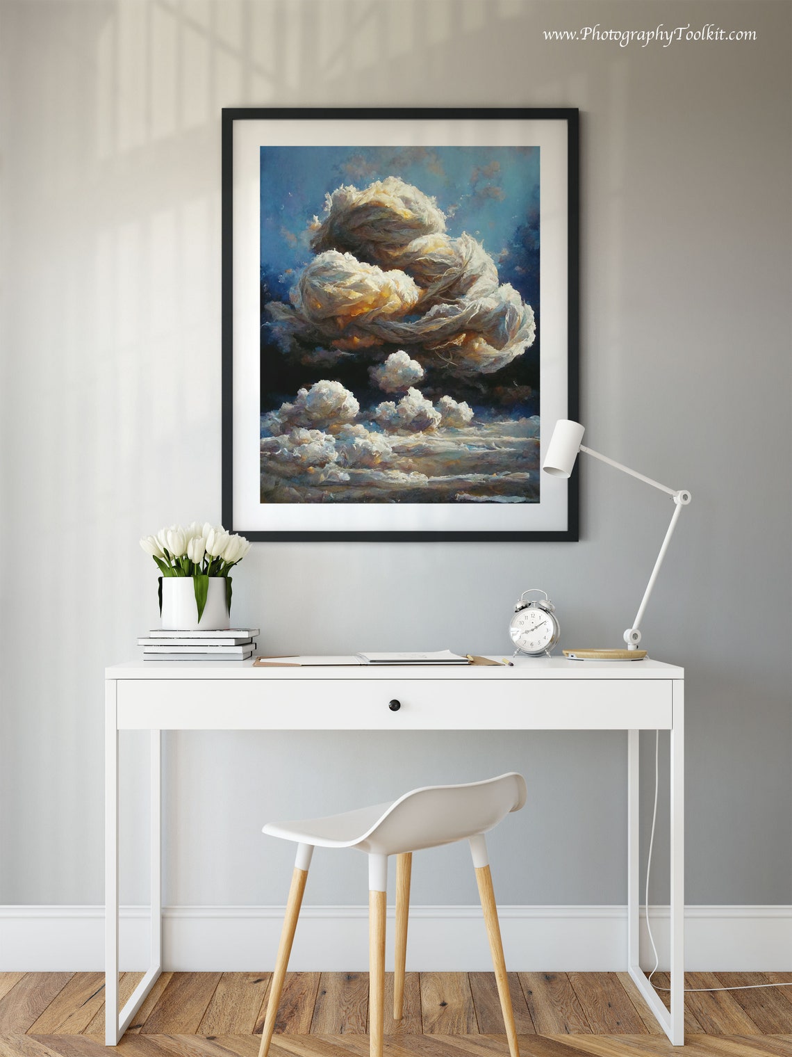 Dramatic Golden Cloud Painting Blue Sky Impressionist Sky Poster - Image 2