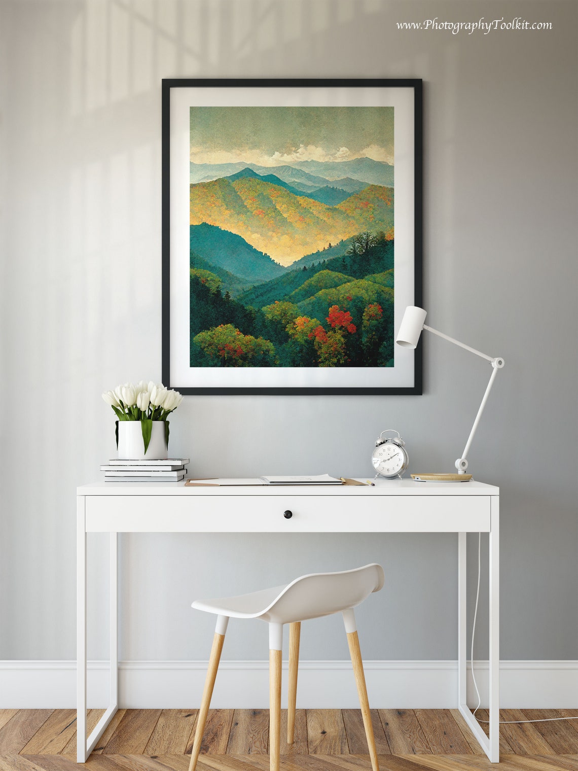 Great Smoky Mountains National Park Print Great Smoky Mountains National Park Poster Mountains Painting Smoky Mountain Art Misty Woods - Image 2