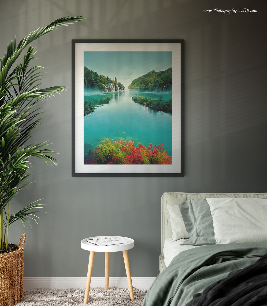 Croatia Wall Art Neutral Lake Picture Lake Landscape Scenic Lake Painting Lake Artwork Lake Poster Croatian Art Croatia Print - Image 3