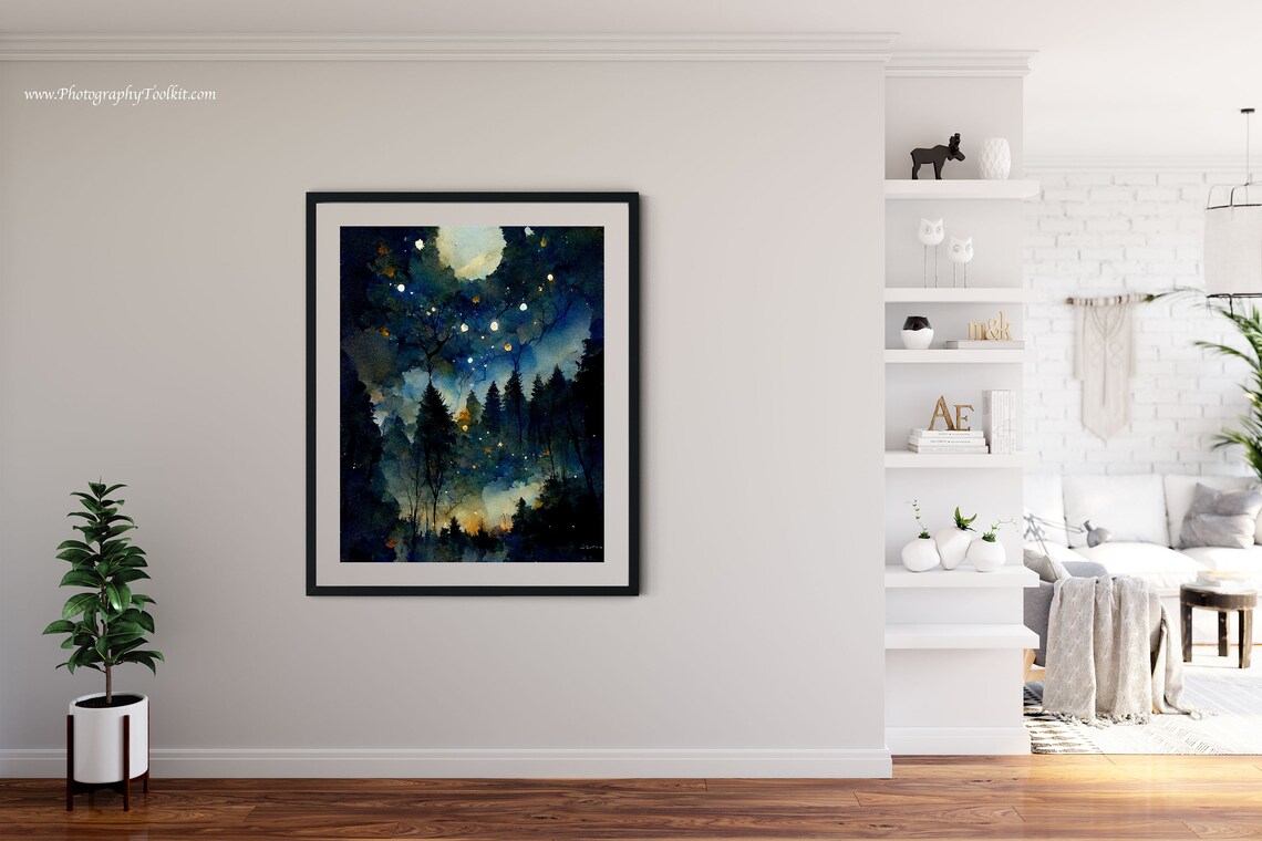Starry Night Star Chart Poster, Moon and Star Art - Image 4