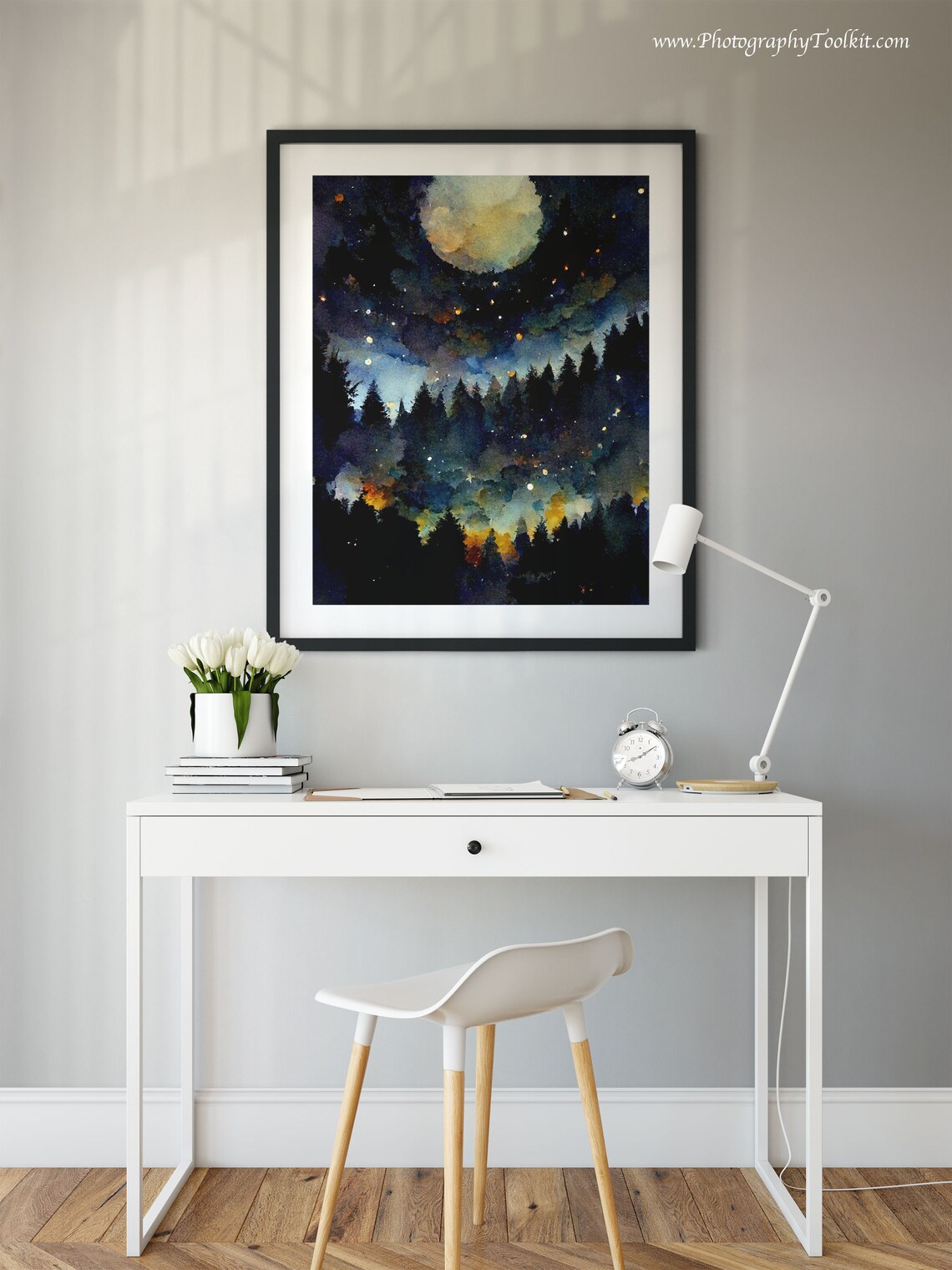 Night Sky Print Starry Night Star Patterns Star Poster Full Moon Magic Star Chart Poster Moon And Star Decoration Moon Art - Image 2