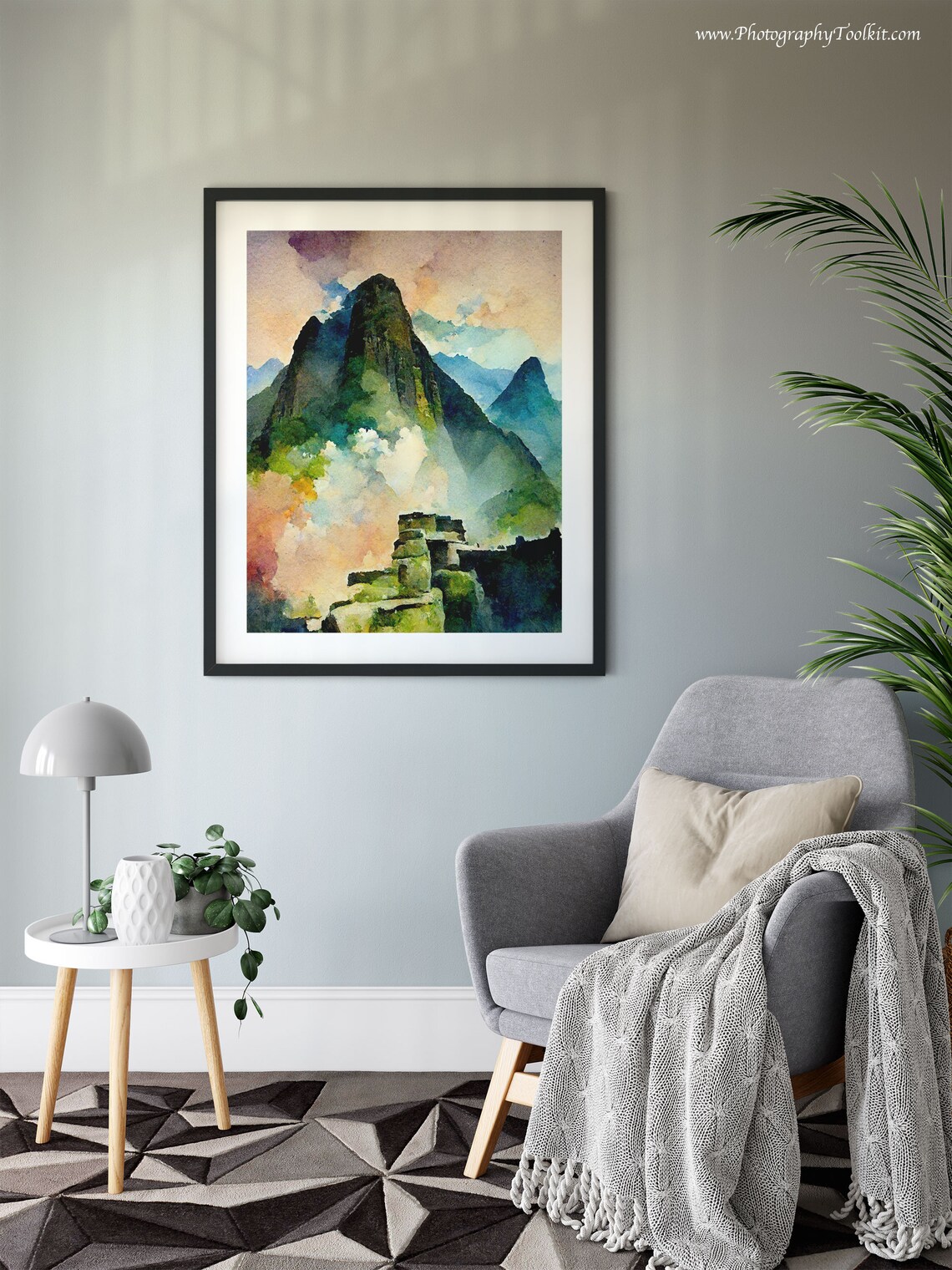 Machu Picchu Peru Andes Watercolor Mountain Ruins Travel Poster - Image 6