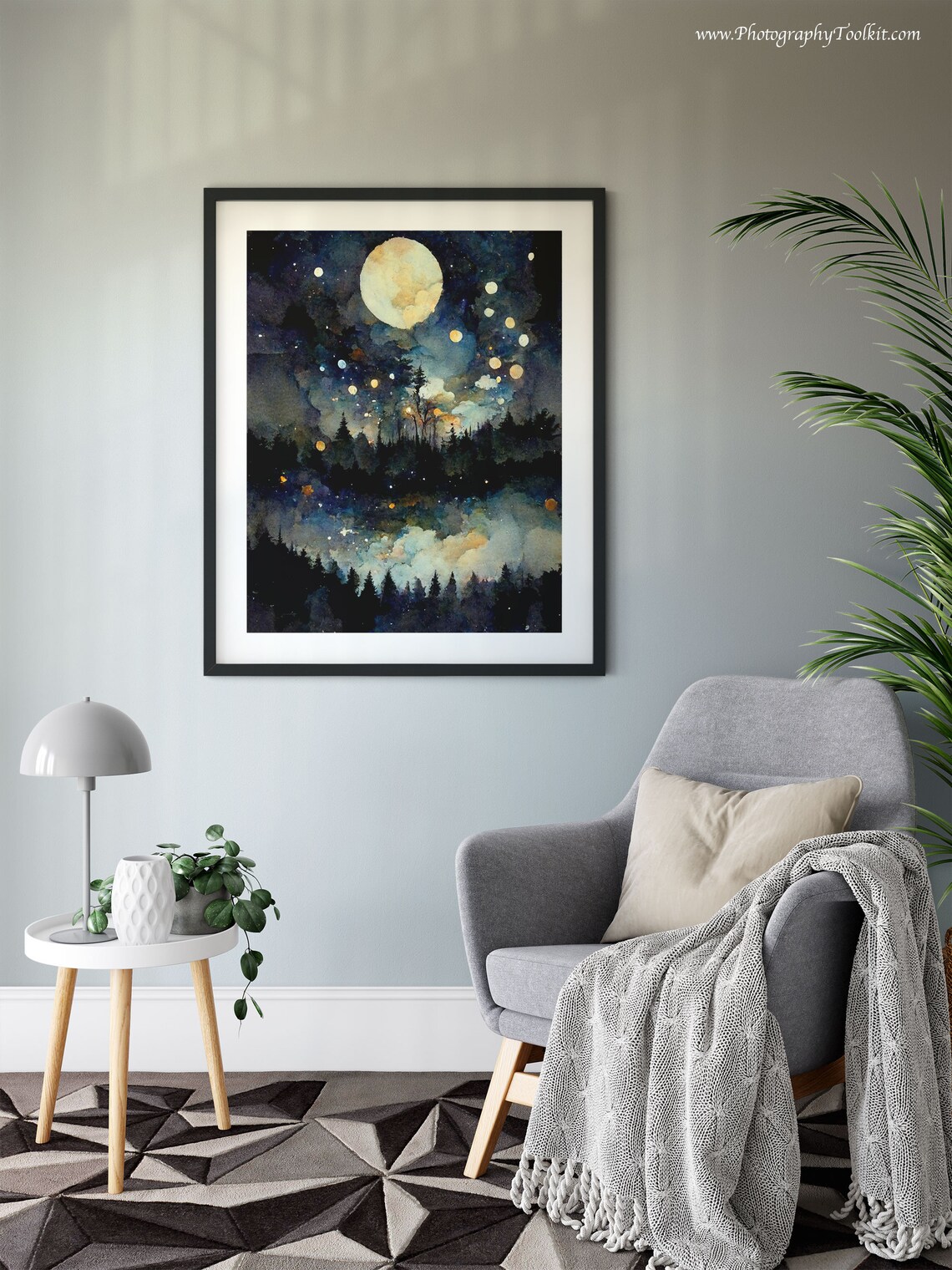 Starry Night Star Patterns Art Print, Moon Chart - Image 6