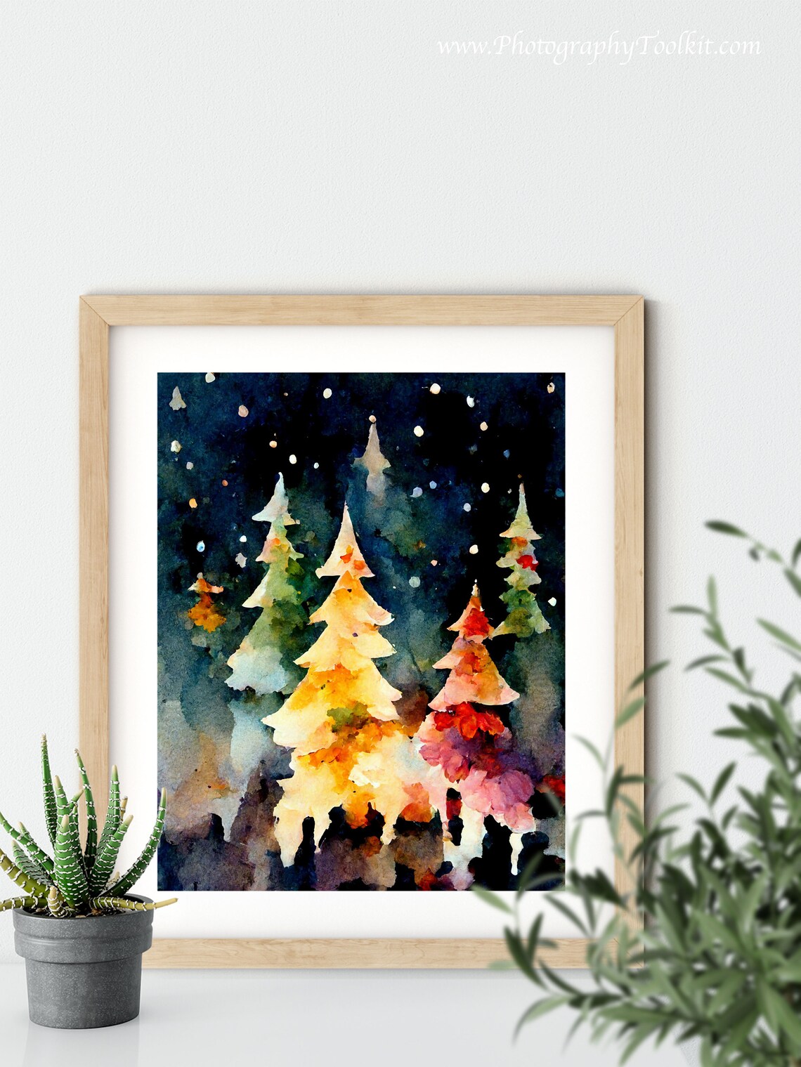 Christmas Tree Watercolor Holiday Wall Art Print - Image 5