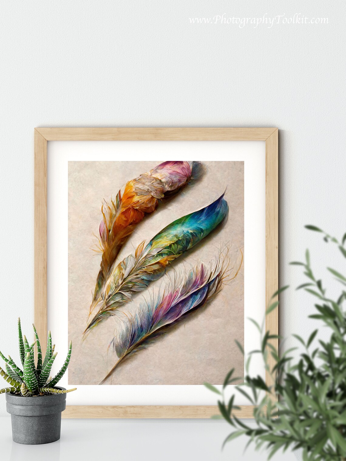 Vintage Feather Art Print, Rustic Wall Art - Image 5