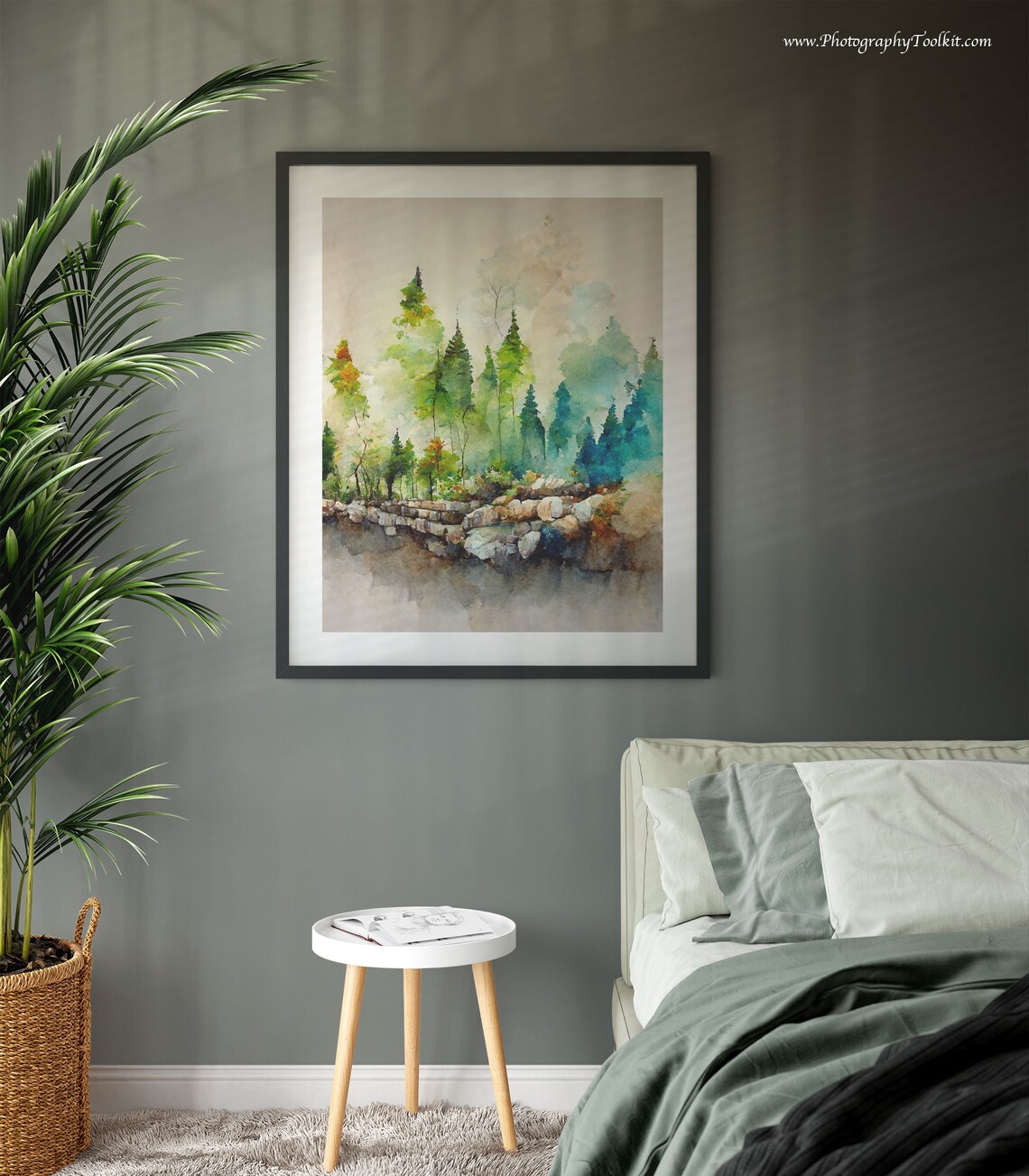 Forest Landscape Art Print, Colorful Woodland Trees - Image 3