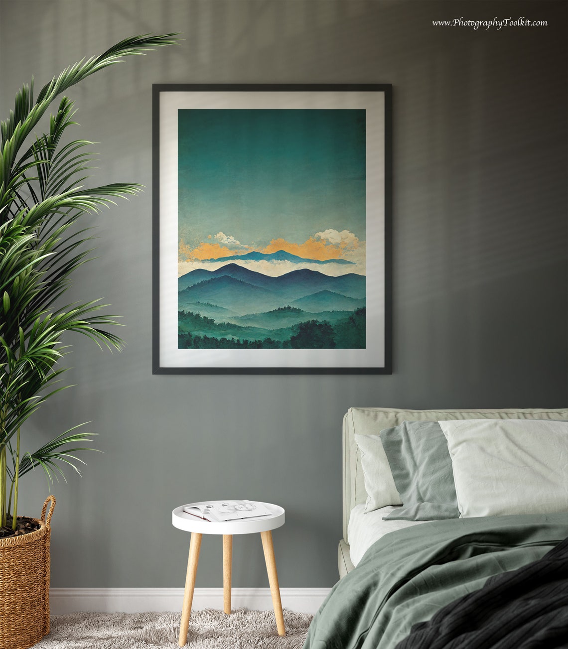 Blue Ridge Misty Mountain Layers Sunset Glow Scenic Wall Art - Image 3