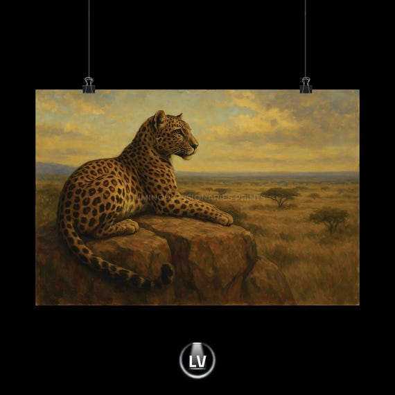 Wildlife Art Poster Featuring Majestic Leopard Animal Wall Decor Safari Home Natureinspired Gift Exotic Print Apmd 57