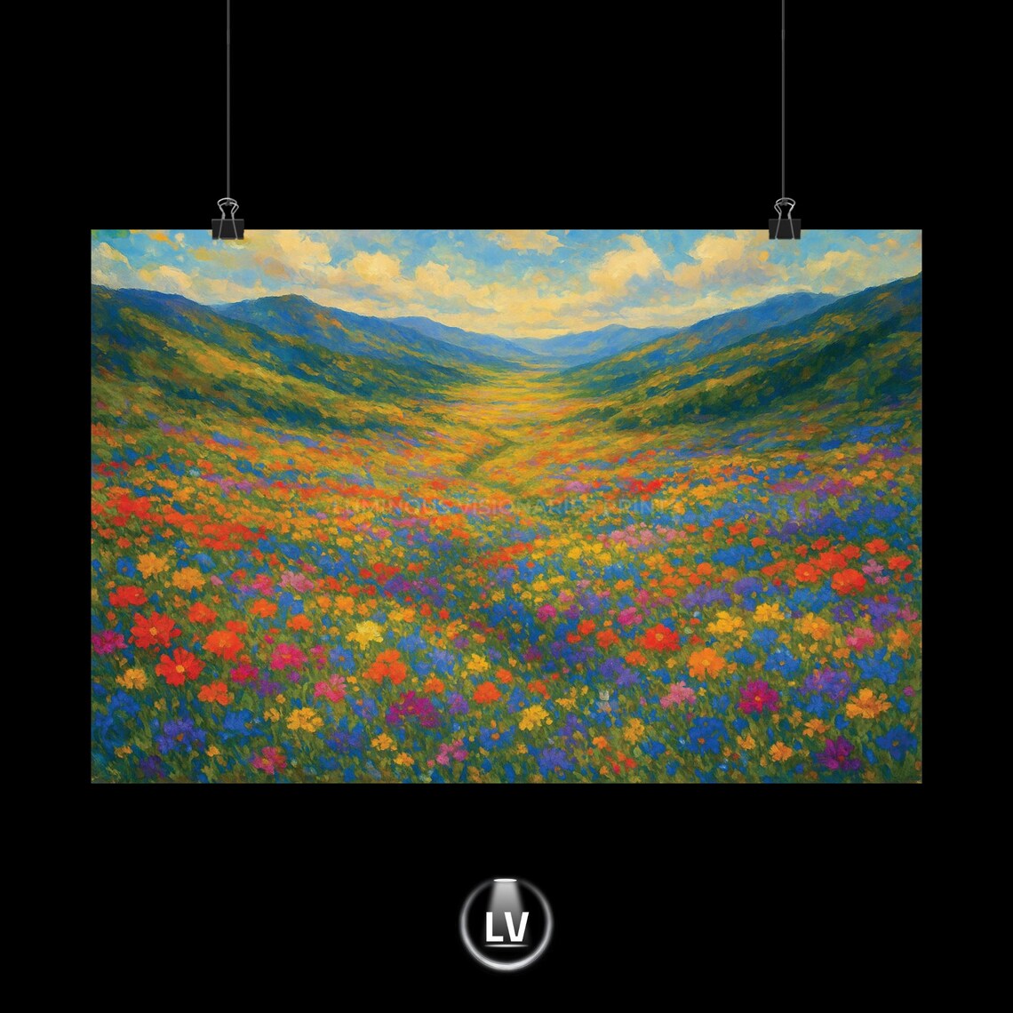 Artistic Floral Posters, Vibrant Landscape Art Print