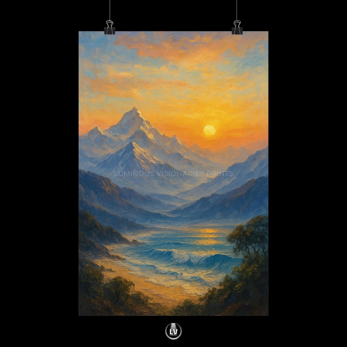 Serene Mountain Landscape Poster, Nature Decor