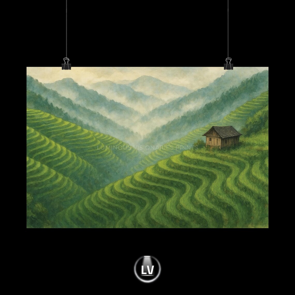 Longji Rice Terraces Serene Landscape Poster