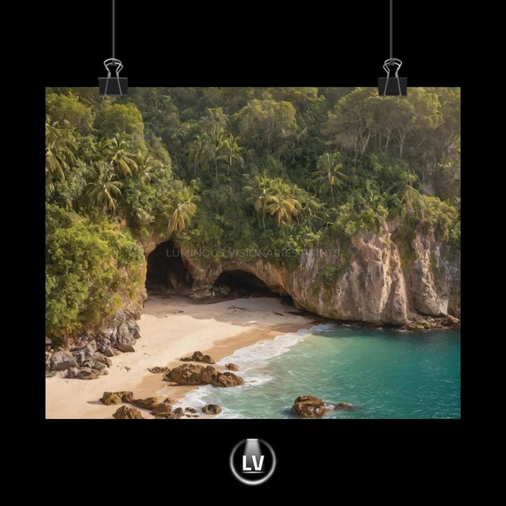 Serene Beach Escape, Coastal Wall Art Print