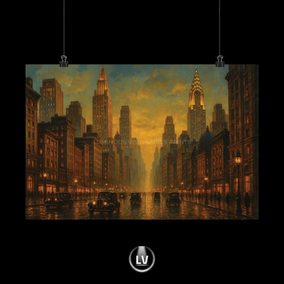 Vintage Cityscape Art Print Matte Horizontal Poster Retro Home Decor Wall Scenic Photography Gift For Lovers Apacs 44