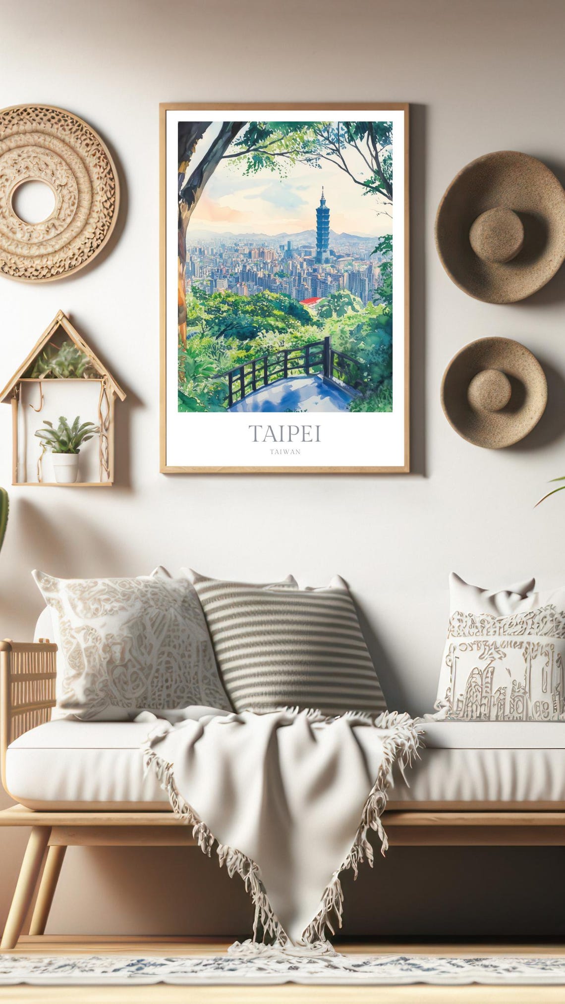 Taipei Print Watercolor Poster Taipei Wall Art Home Decor Print Taiwan Poster Print Taiwan Travel Art Print Taipei Poster - Image 3