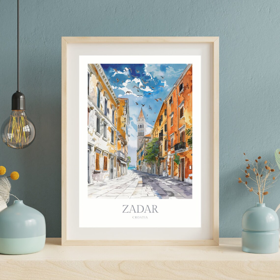 Zadar Croatia Watercolor Poster, Travel Wall Art - Image 2