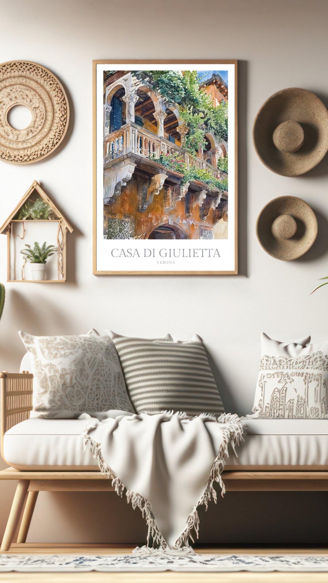 Casa di Giulietta Verona Italy Balcony Watercolor Travel Art Poster - Image 2