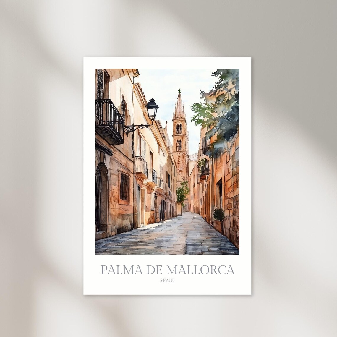 Palma De Mallorca Spain Watercolor Travel Poster