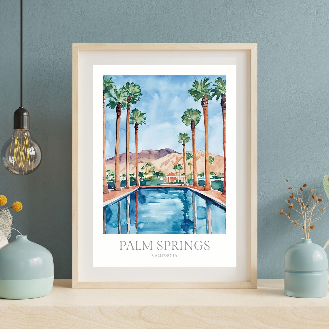 Palm Springs California Watercolor Poster Print - Image 2