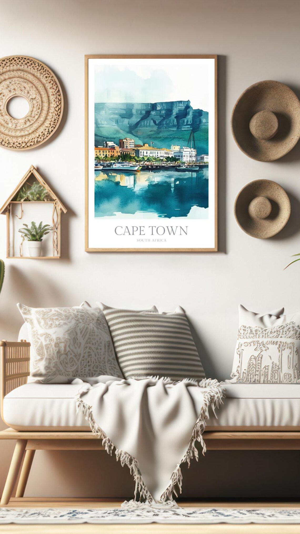 Cape Town Watercolor Poster, South Africa Wall Art - Image 2