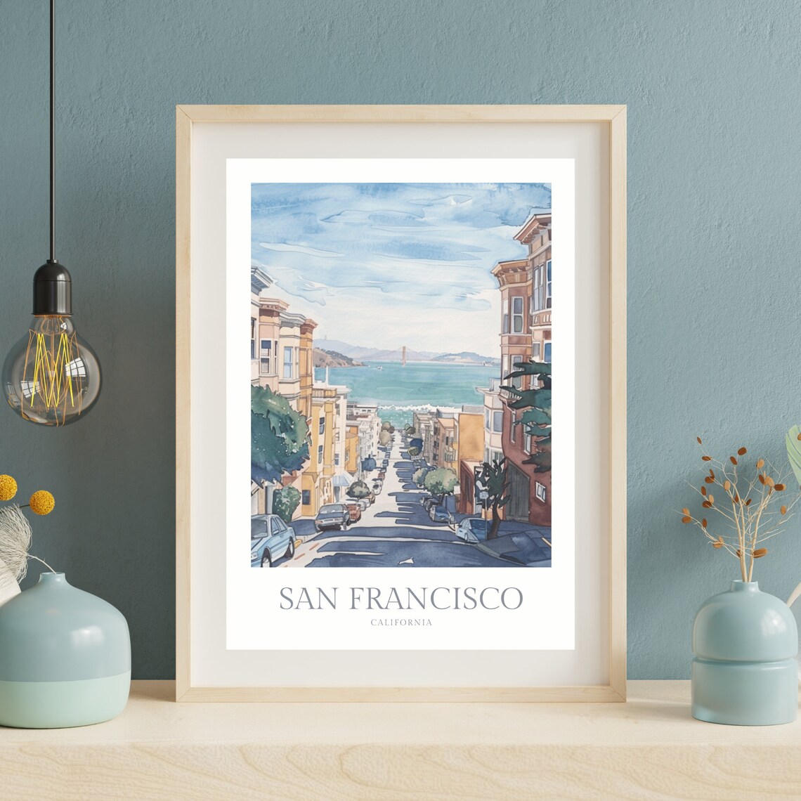 San Francisco Watercolor Poster, California Travel Art - Image 2