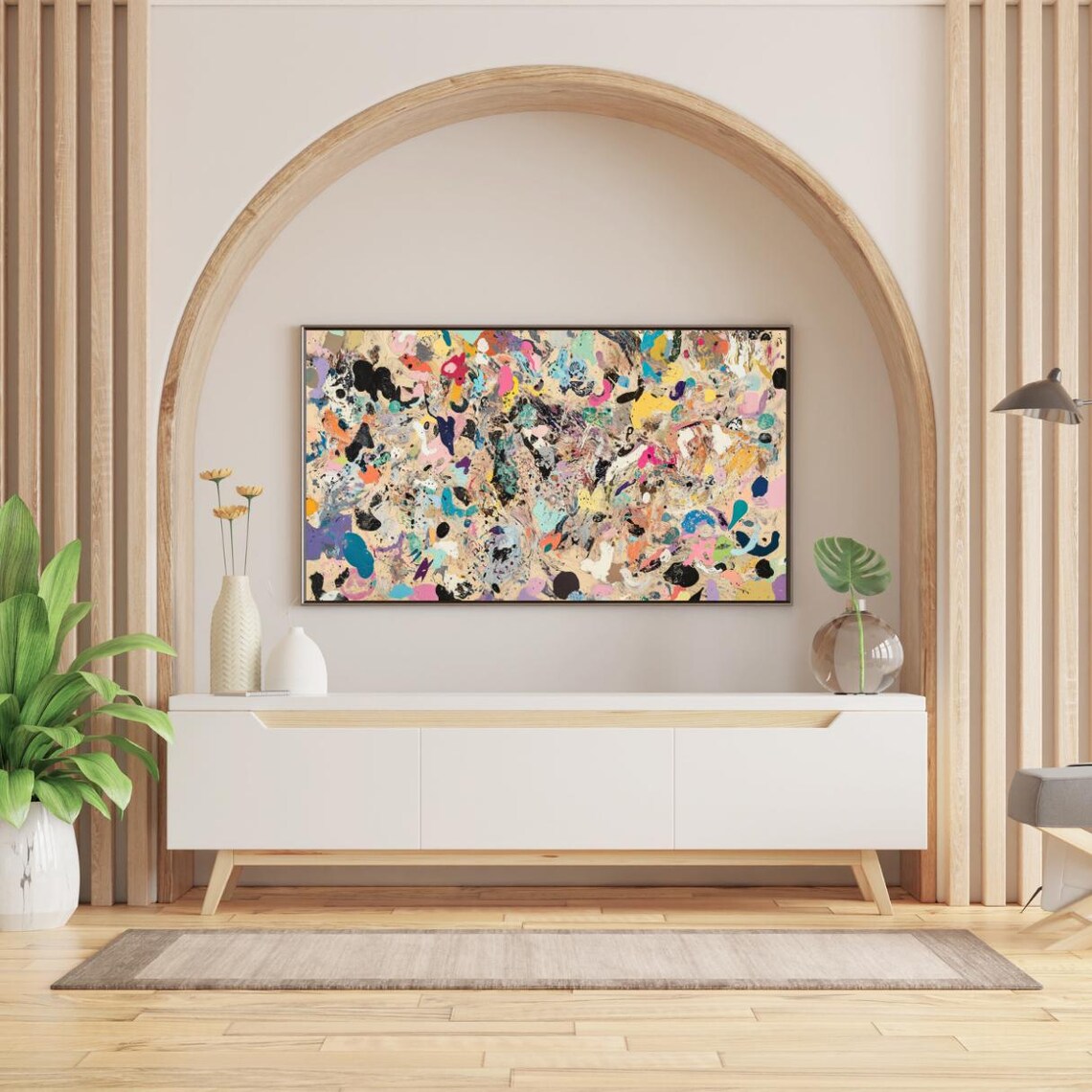 Modern Abstract Oil Painting Colors Art Print - Image 2