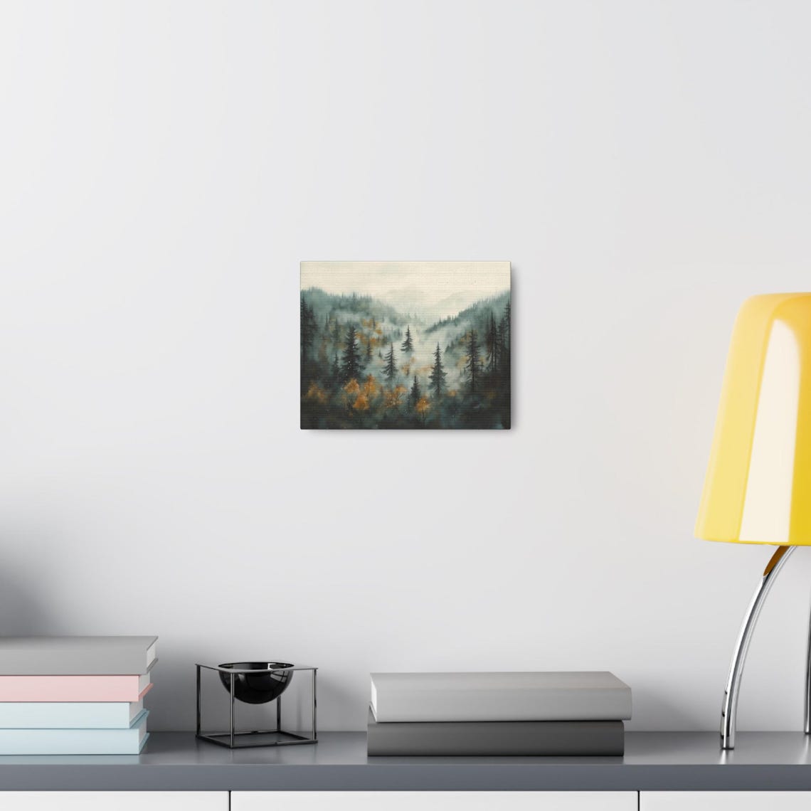 Foggy Fall Forest Painting Modern Painting Landscape Eccentric Wall Print Art Airbnb Art Wall Decor - Image 3