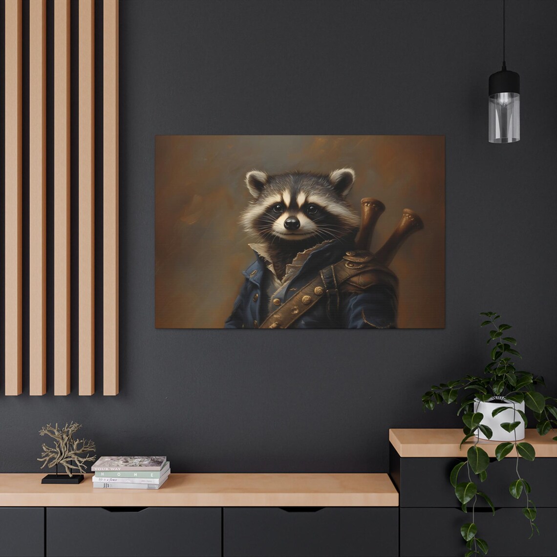 Charming Raccoon as Victorian Sailor in Naval Coat Portrait Poster - Image 2
