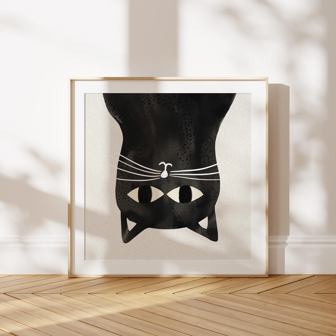 Black Cat Watercolor Wall Art, Abstract Cat Print - Image 5