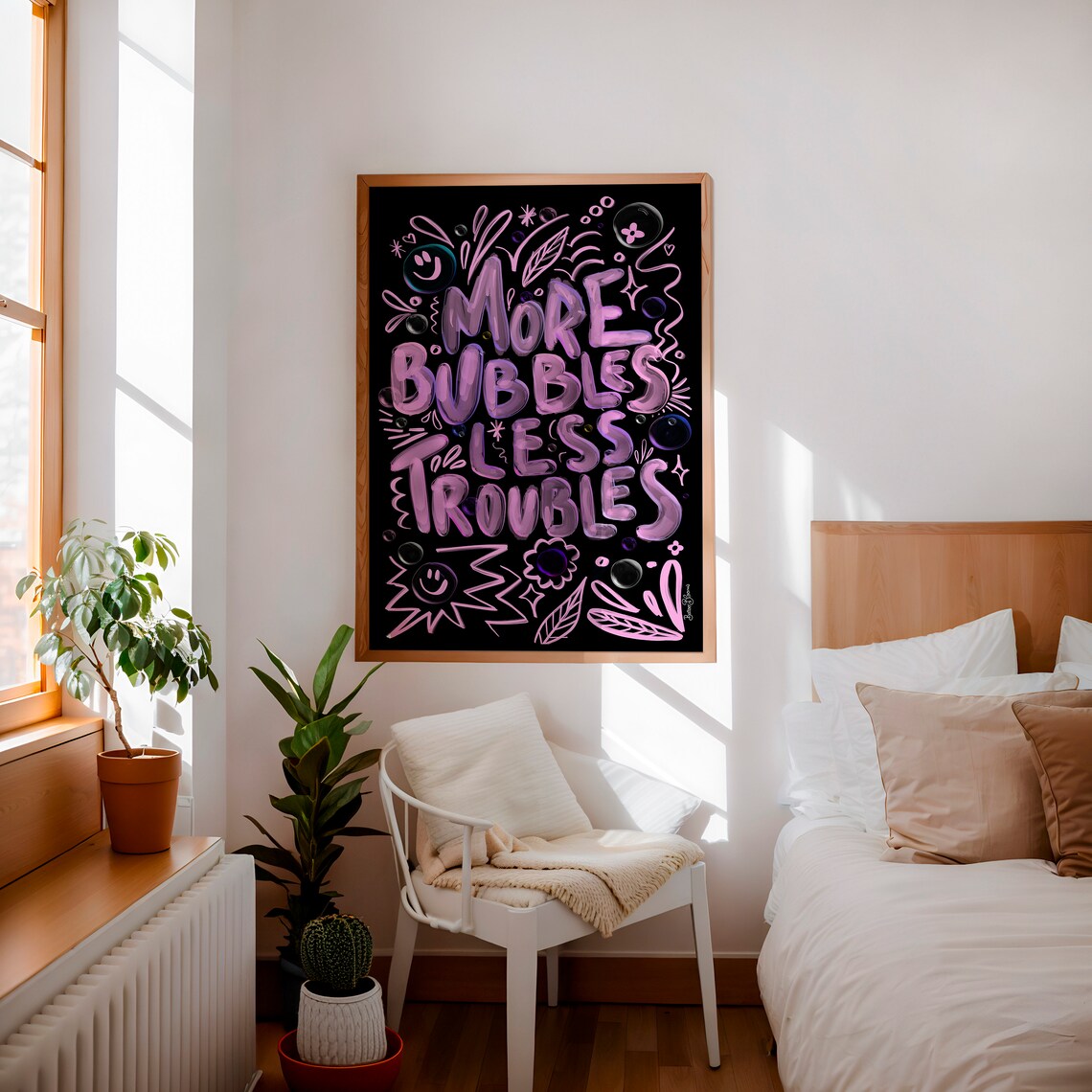More Bubbles Less Troubles Maximalist Art Print - Image 4