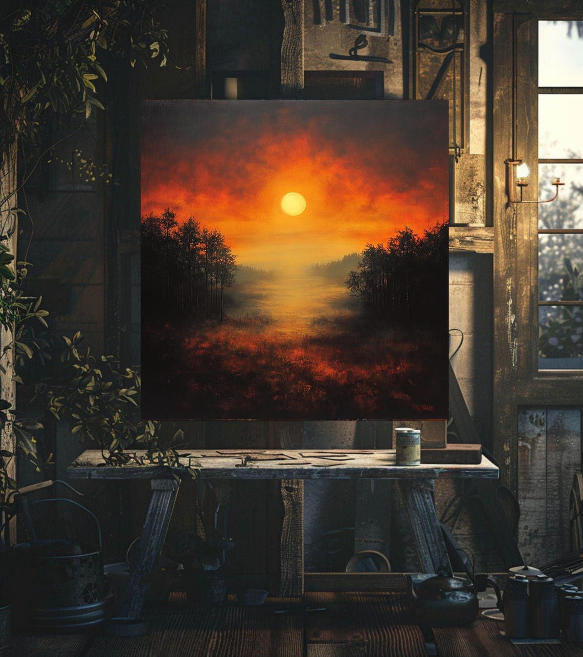 Stunning Sunset Wall Art Vibrant Home Decor Sunrise Sunset Artpainting - Image 3