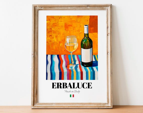 Erbaluce Made in Italy White Wine Glass Orange Still Life Poster