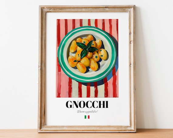 Gnocchi Italian Dumpling Vintage Kitchen Food Art Painting Poster