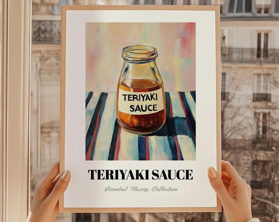 Teriyaki Sauce Grocery Print Pantry Decor Foodie Gift Restaurant Wall Kitchen Art