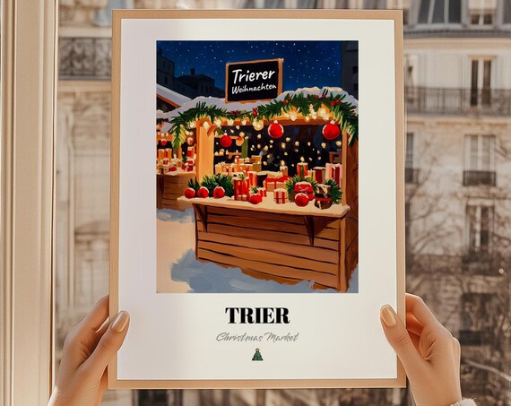 Trier Germany Christmas Market Wall Art Print Poster Weihnachtspaket Trierer Weihnachten