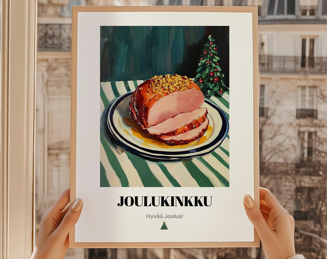 Joulukinkku Christmas Wall Art, Finnish Food Art Print