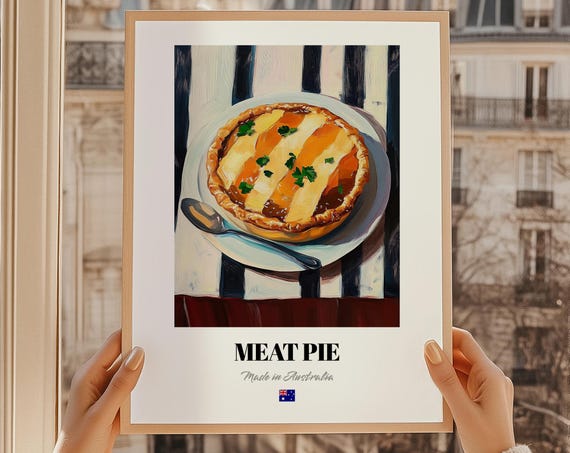 Meat Pie Australian Cuisine, Kitchen Gift Print