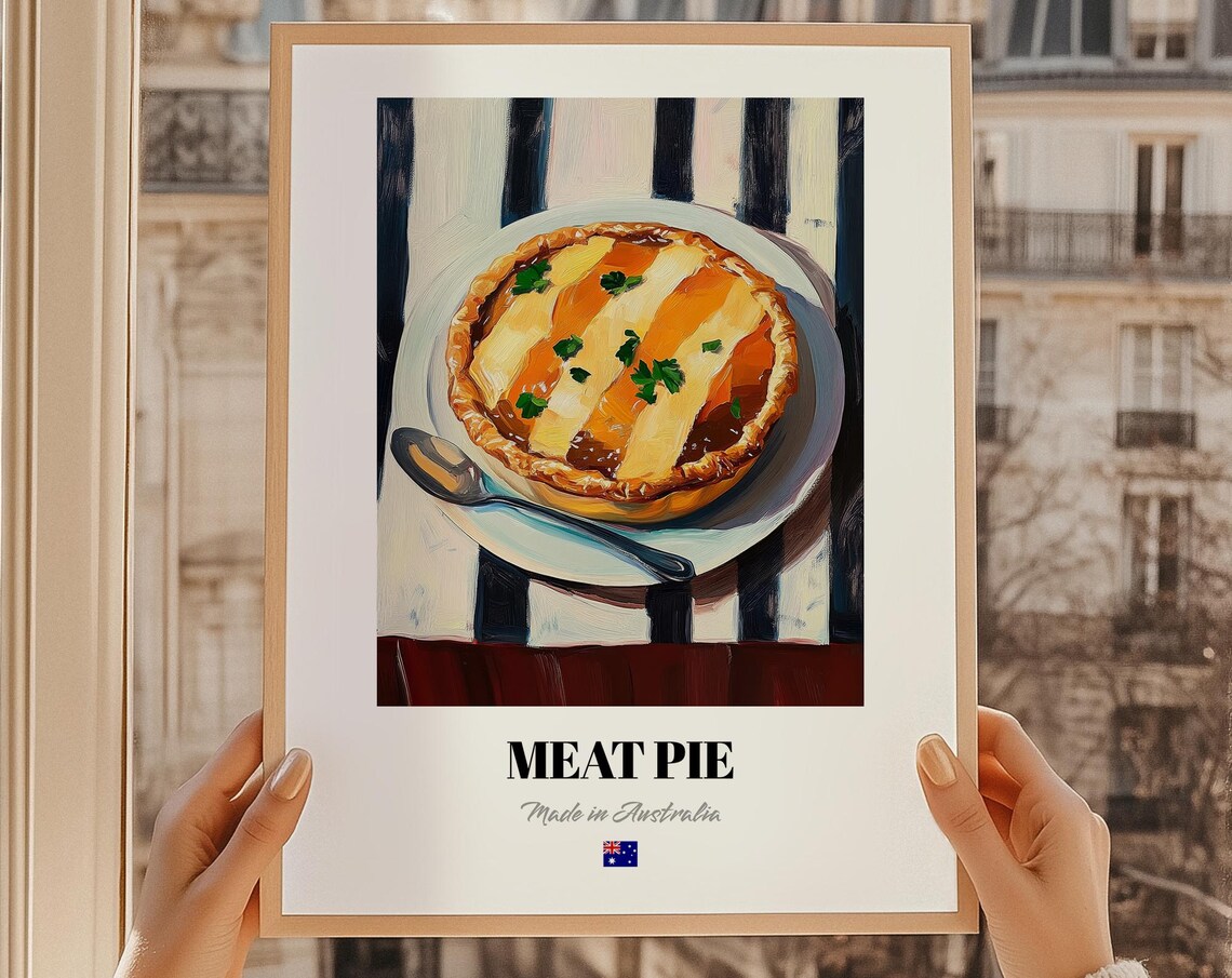 Meat Pie Australian Cuisine, Kitchen Gift Print