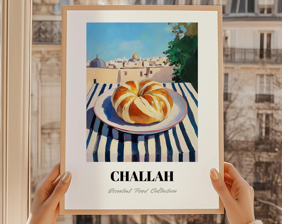 Challah Braided Bread Golden Crust Essential Food Collection Poster