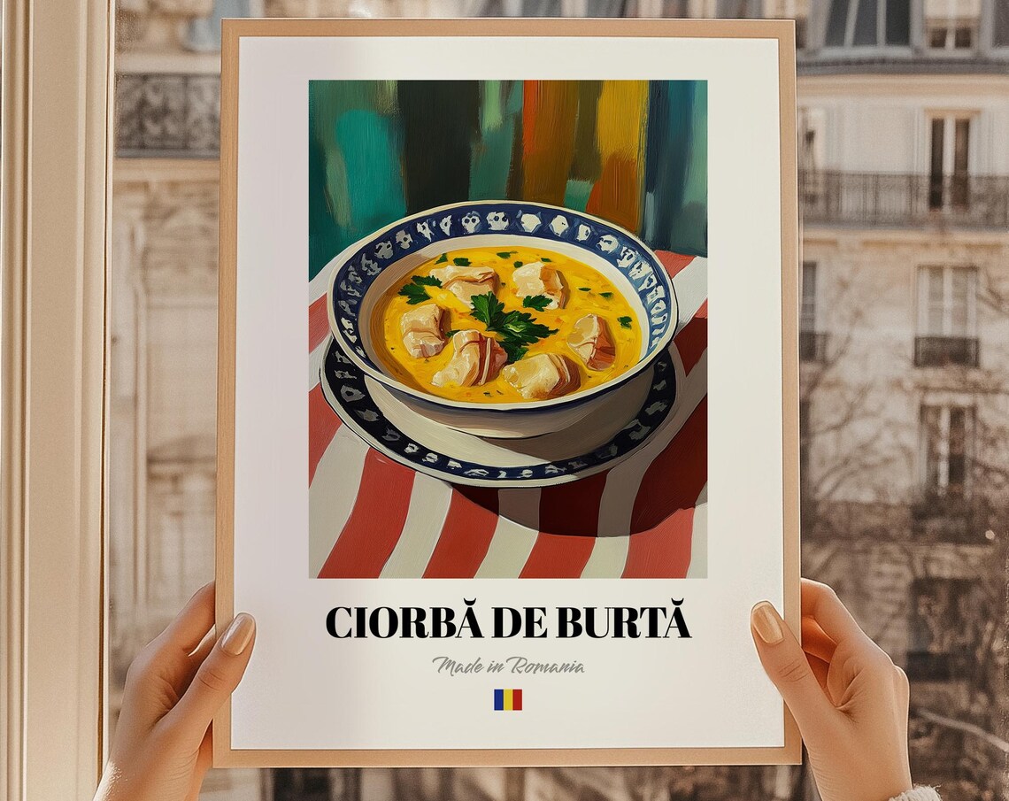 Ciorba De Burta Wall Art Print Poster Romanian Cuisine Tripe Soup Friend Gift Romania Kitchen