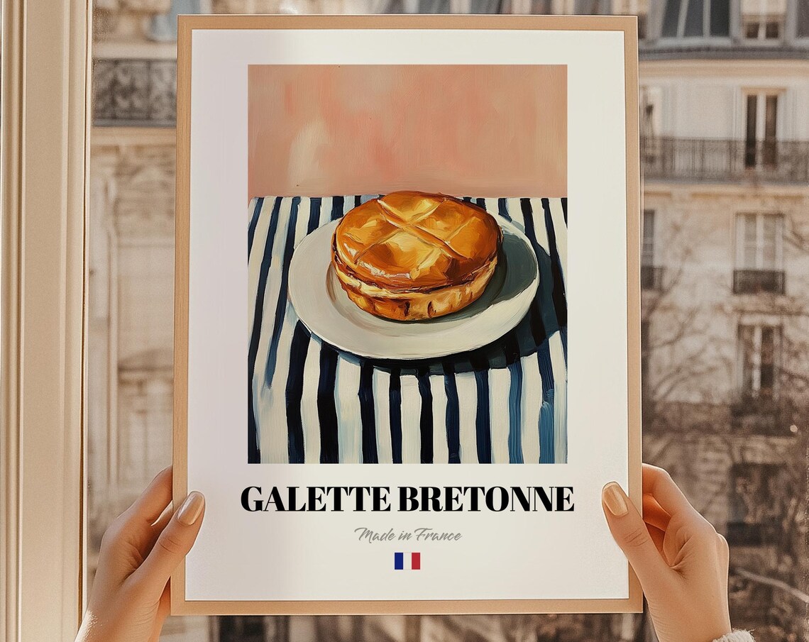 Galette Bretonne French Domed Butter Cake Made in France Poster Art