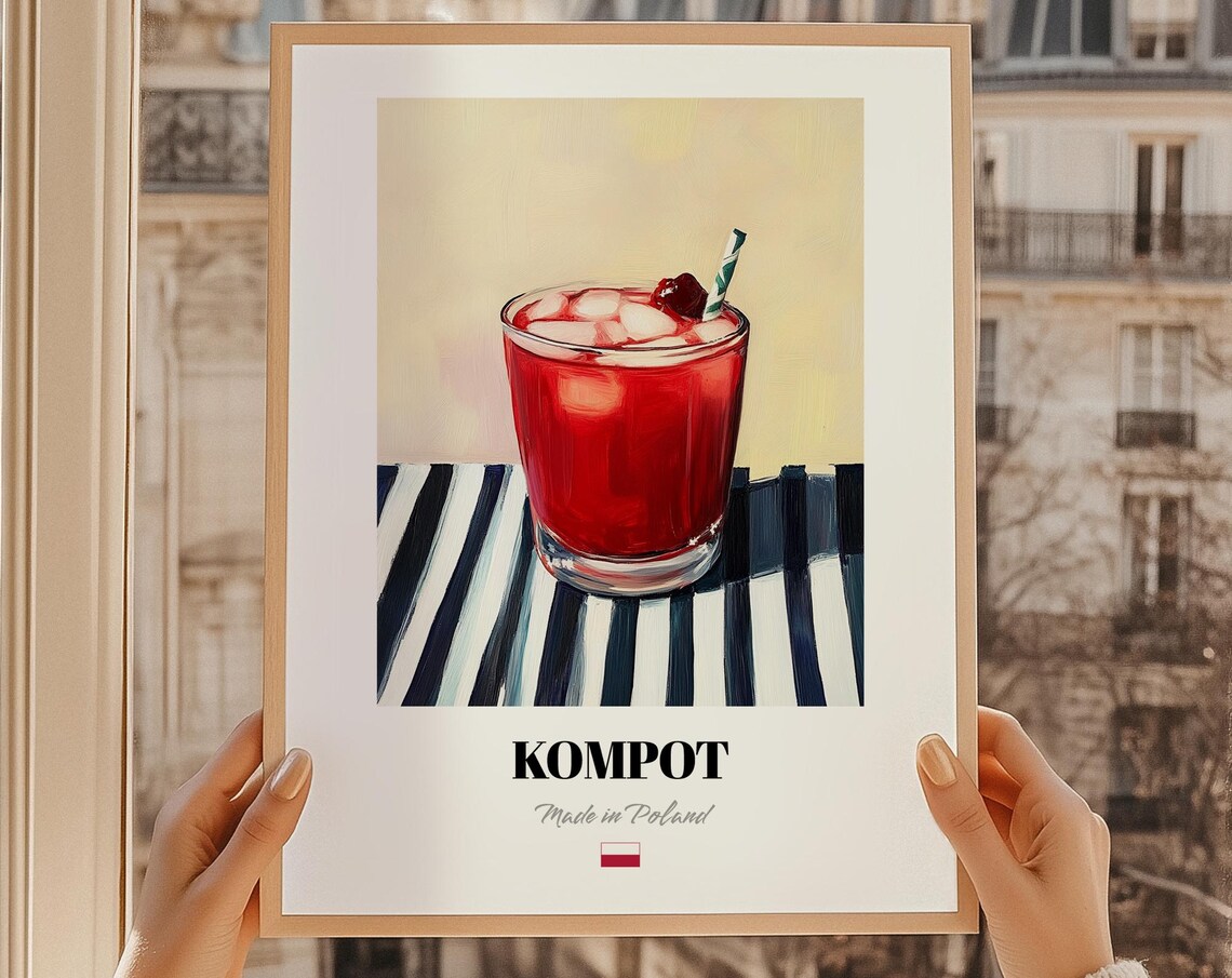 Kompot Polish Beverage Poster Bar Dcor Wall Art Poland Friend Gift Kitchen