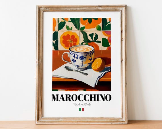 Marocchino Wall Art Print Poster Italian Coffee Artwork For Kitchens