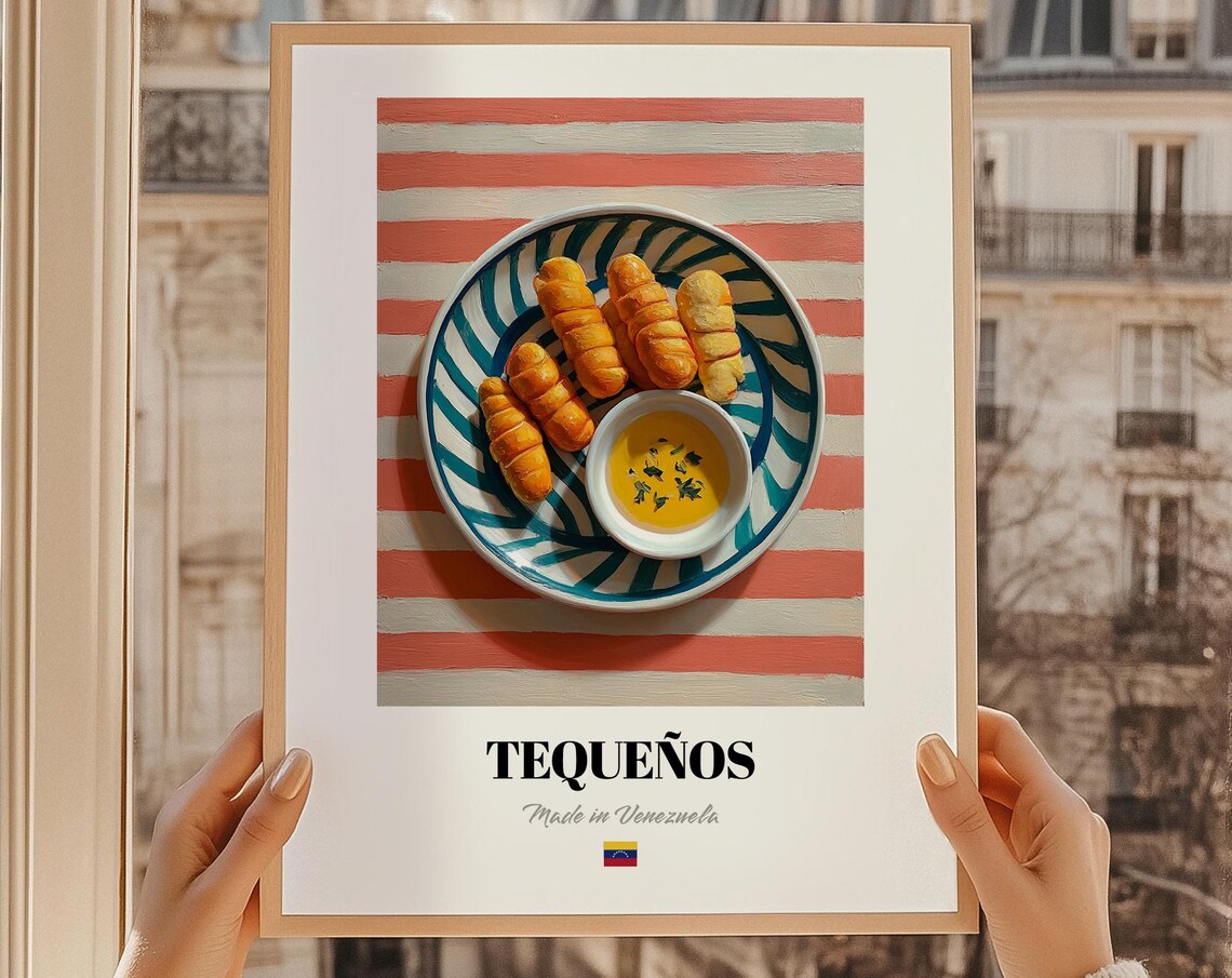 Tequeños Venezuelan Cheese Sticks Dipping Sauce Food Painting Kitchen Wall Art